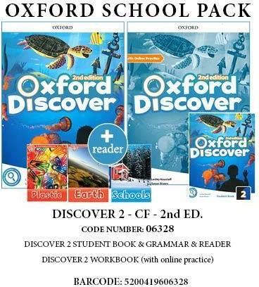 DISCOVER 2 (2ND) PACK CF (SB + WB + GRAMMAR + READERS: PLASTIC/SCHOOLS/EARTH ) - 06328