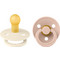BIBS Colour Πιπίλες Καουτσούκ 0m+ Ivory Blush 2τμχ