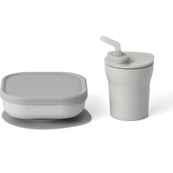 Miniware Des.15 Βρεφικό Σετ Φαγητού & Ποτηράκι Grey 2τμχ