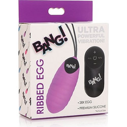 Master Series Bang Ribbed Egg Δονητής Egg για Ζευγάρια με Τηλεχειριστήριο Μωβ