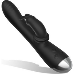Black & Silver Adam Stimulating Vibe Δονητής Rabbit Μαύρος