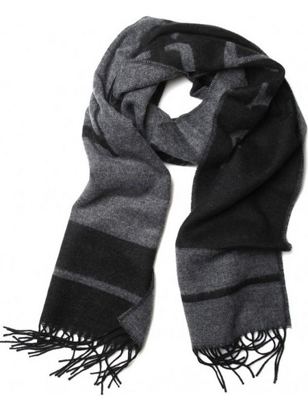 Brooksfield κασκόλ made in Italy BRK100USCARF02l μαύρο/γκρί