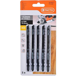 Tactix Σετ Πριονόλαμες Σέγας Κοπής Ξύλου, 132mm (5 τεμ.) - 436017