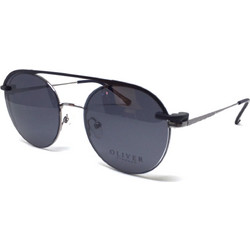 Oliver MC3049 C5 Ανδρικά Γυαλιά Ηλίου Στρογγυλά Μεταλλικά Μαύρα με Μαύρο Polarized Φακό