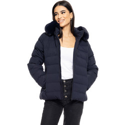 Biston Γυναικείο Μπουφάν Χειμωνιάτικο Puffer Μακρύ Navy Μπλε 50-101-014