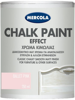 Mercola Chalk Paint Effect Χρώμα Κιμωλίας Ροζ Ballet Pink 750ml