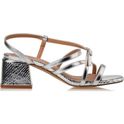Envie Shoes Γυναικεία Πέδιλα Ασημί με Χοντρό Χαμηλό Τακούνι E37-17313-21