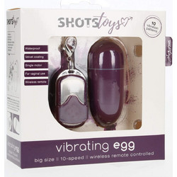 Shots 10 Speed Remote Vibrating Egg Big Δονητής Egg για Ζευγάρια με Τηλεχειριστήριο Μωβ