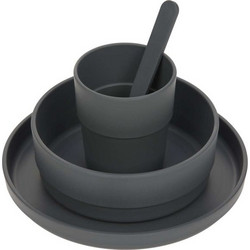 Laessig Βρεφικό Σετ Φαγητού Anthracite 4τμχ