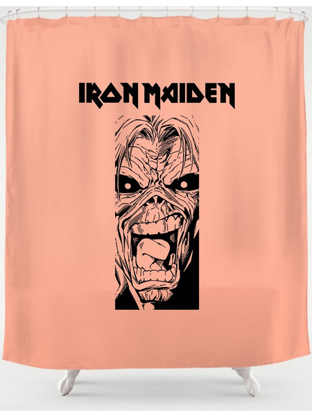Iron Maiden Shower Curtain Peach/Black 180x200