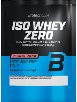Biotech USA ISO Whey Zero Strawberry Πρωτεΐνη Ορού Γάλακτος Γράμμωσης Χωρίς Λακτόζη & Γλουτένη 25gr
