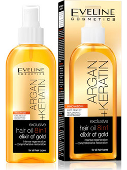 Eveline Exclusive Argan Keratin Hair Oil Argan Λάδι Μαλλιών Κερατίνης για Επανόρθωση 150ml