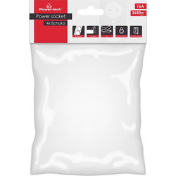 POWERTECH πολύπριζο ασφαλείας PT-1056, 4x schuko, 16A, 1.4m, λευκό