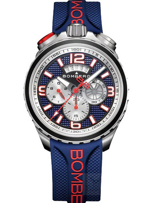 Bomberg BOLT-68 Ανδρικό Ρολόι Χρονογράφος με Μπλε Καουτσούκ Λουράκι BS45CHSS.064-4.12