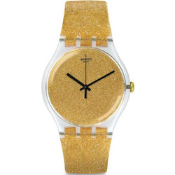 Swatch Nuit Doree Γυναικείο Ρολόι με Κίτρινο Καουτσούκ Λουράκι SUOK122