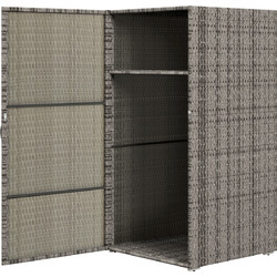 Έπιπλο κήπου Outsunny PE Rattan με 2 διαμερίσματα, 60x63x120cm, Γκρι 865-017V00GY