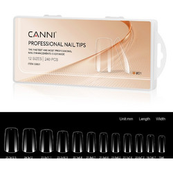 Canni Clear 01 Square Tips Νυχιών 240τμχ