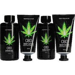 Σετ Περιποίησης Μπάνιου Με Κάνναβη - Pharmquests CBD Bath & Shower Luxe Gift Set Green Tea Hemp Oil 4pcs