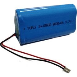 TOPLY Επαναφορτιζόμενη μπαταρία λιθίου 3*18650 - 3.7V - 8800mah