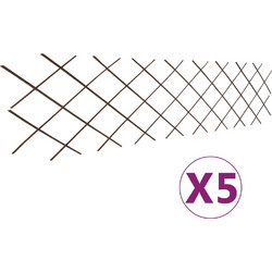 vidaXL Καφασωτό Φράχτης 5 τεμ. 180 x 60 εκ. από Ιτιά 146072