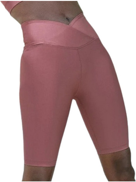 Lismina Ve Waist Biker Leggings Γυναικείο Κολάν Ροζ 6027