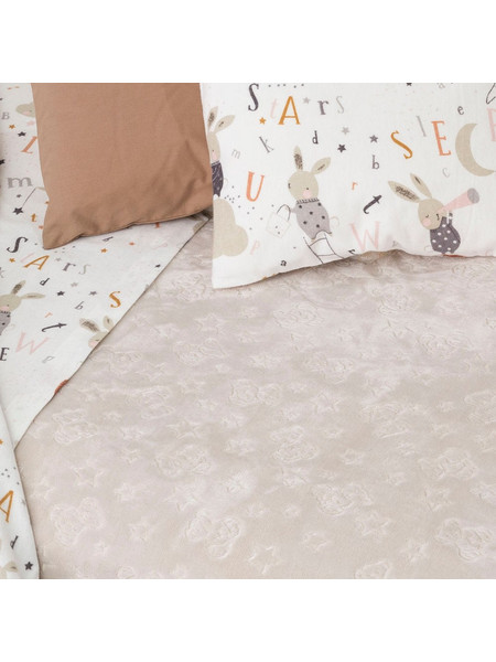 Borea Teddy Bear Κουβέρτα Κούνιας Βελουτέ 110x140 Γαλάζια