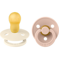 BIBS Colour Πιπίλες Καουτσούκ 18m+ Ivory Blush 2τμχ