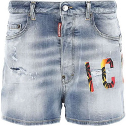 Dsquared2 D2 Icon Γυναικείο Σορτς Τζιν Ψηλόμεσο Γαλάζιο S80MU0026S30664-470