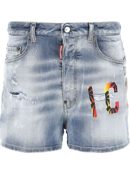 Dsquared2 D2 Icon Γυναικείο Σορτς Τζιν Ψηλόμεσο Γαλάζιο S80MU0026S30664-470