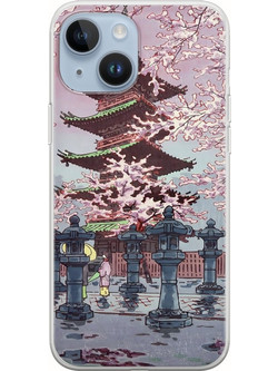 Θήκη Ukiyo-e - Cherry Blossom iPhone 15 Flexible TPU (Διάφανη Σιλικόνη)