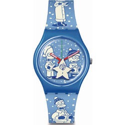 Swatch The Simpsons Γυναικείο Ρολόι με Μπλε Καουτσούκ Λουράκι SO28Z126