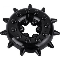 Guilty Toys Super Spikes Ring Ελαστικό Δαχτυλίδι Πέους Σιλικόνης Μαύρο