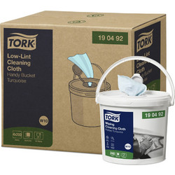 Πανί Καθαρισμού Σε Κουβά Non-Woven Τιρκουάζ 1φυλλο 60m 200τεμ 4 Τεμάχια Tork Low Lint 190492