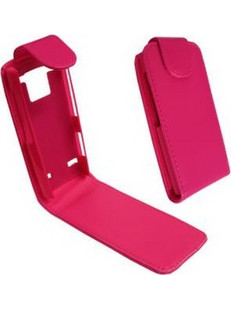 Νokia X2-00 Leather Flip Case - Magenta OEM
