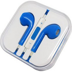Ακουστικά με μικρόφωνο handsfree earpods για iPhone 5 - Γαλάζιο (OEM)