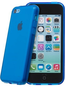 Iphone 5C Gel TPU Θήκη Διαφανής Μπλέ I5CGTCCB OEM