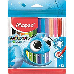 Maped Color'Peps Ocean Μαρκαδόροι Ζωγραφικής Σετ 12 Χρώματα