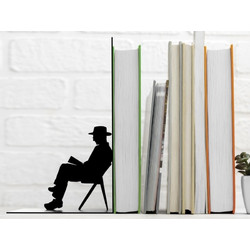 ΒΙΒΛΙΟΣΤΑΤΗΣ ΜΕΤΑΛΛΙΚΟΣ I-TOTAL - MAN READING 10x17x10cm XL2099