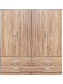 HomeMarkt Τετράφυλλη Ντουλάπα Ρούχων Sonoma 160x42x181cm HM11349.02