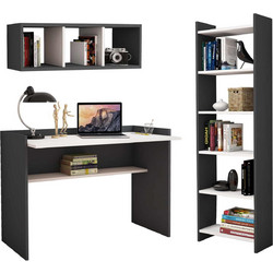 HomeMarkt Σετ Γραφείο Ξύλινο με Βιβλιοθήκη 118x58x80cm HM11776.13