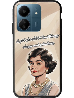 Θήκη Brilliant Business Minds - Coco Chanel Xiaomi Poco C65 Groove TPU (Tempered Glass και TPU)