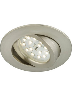 Briloner 7296-012 Πλαστικό Χωνευτό Σποτ LED 6.5W Θερμό Λευκό Φως σε Ασημί χρώμα Dimmable