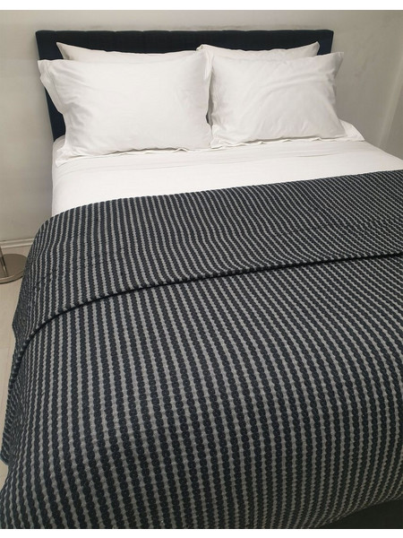 Κουβέρτα Υφαντή Υπέρδιπλη Black - Light Grey Cotton Blanc de Blanc (240x250) 1Τεμ
