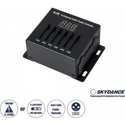 GloboStar(R) 70675 AJ6 SKYDANCE DMX 6 Channel Fader Console - Κονσόλα Φωτισμού 6 Καναλιών DMX DC 5-12V ή 3 x AAA Μπαταρίες - IP20 Μ10 x Π7 x Υ4cm - 5 Years Warranty