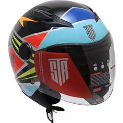 Str Rainbow Black Multicolor Κράνος Μηχανής Jet