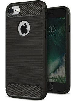 Techsuit Carbon Silicone Θήκη Μαύρο (iPhone 7 / 8)