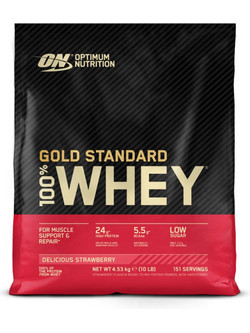 Optimum Nutrition Gold Standard 100% Whey Strawberry Πρωτεΐνη Ορού Γάλακτος Γράμμωσης 4.53kg