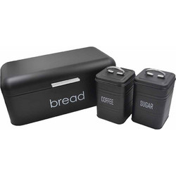 Αρτοθήκη μεταλλική bread με 2 δοχεία αποθήκευσης καφέ και ζάχαρης