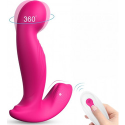 Maxim Remote Control USB Rechargeable Stimulator, 9 Vibration & Rotation Modes - Pink