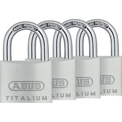 Abus 64Ti/40 Titalium Λουκέτα Ασφαλείας 40mm Σετ 4 Τεμ ΟΜΟΙΟ ΚΛΕΙΔΙ Silver